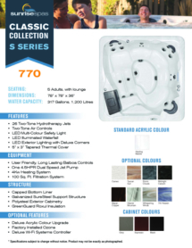 2018-770-S-Classic-Collection-Specs